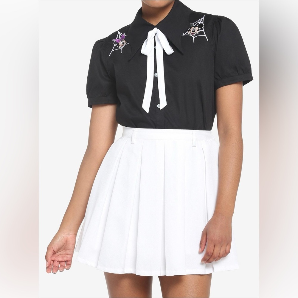 Disney Her Universe Disney Halloween Bat Wing Collar Woven Button-Up NWT